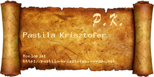 Pastila Krisztofer névjegykártya